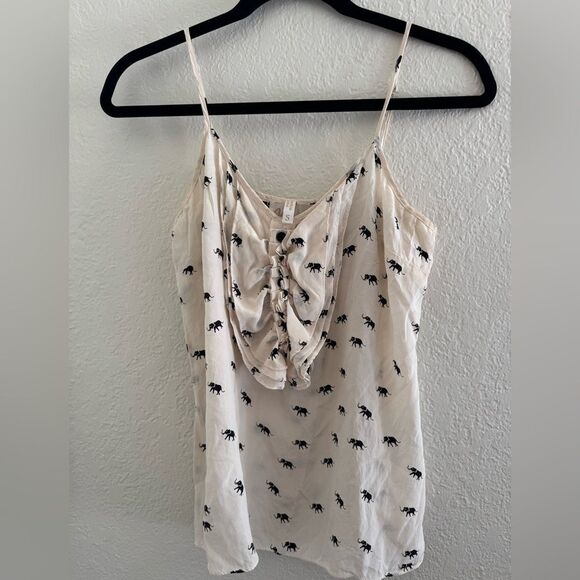 Yumi Kim Cream Camisole with Ruched Tie Front - Picture 1 of 6